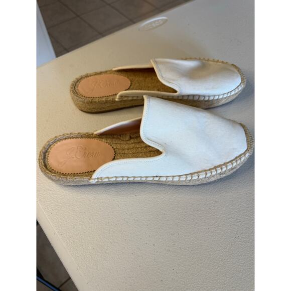 J Crew Canvas Espadrille Slipon Ivory Mule Size 10 - Picture 4 of 5
